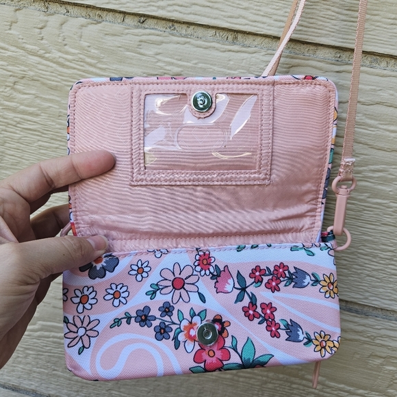 Vera Bradley Prairie Paisley floral RFID wallet with removable crossbody strap - Picture 7 of 10